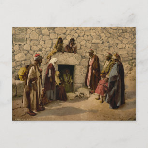 Old photo of the tomb of Lazarus in Bethany Postcard