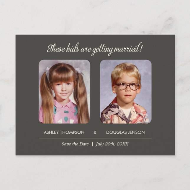 Old Photo Save the Date Postcard (Front)