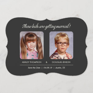 Old Photo Save the Dates Bracket Die-Cut Save The Date