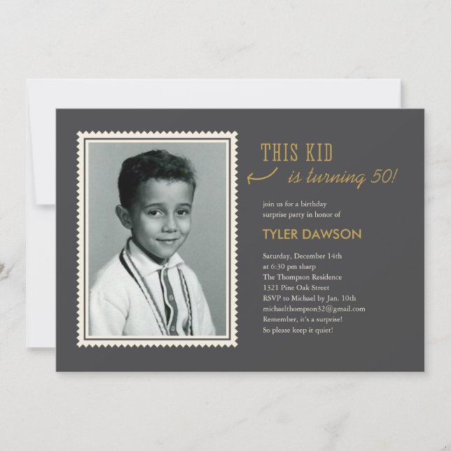 Old Photo Surprise Birthday Party Invitations (Front)