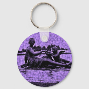 Old Photo Versailles Fountain Keychain