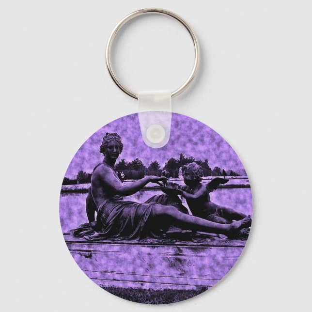 Old Photo Versailles Fountain Keychain (Front)
