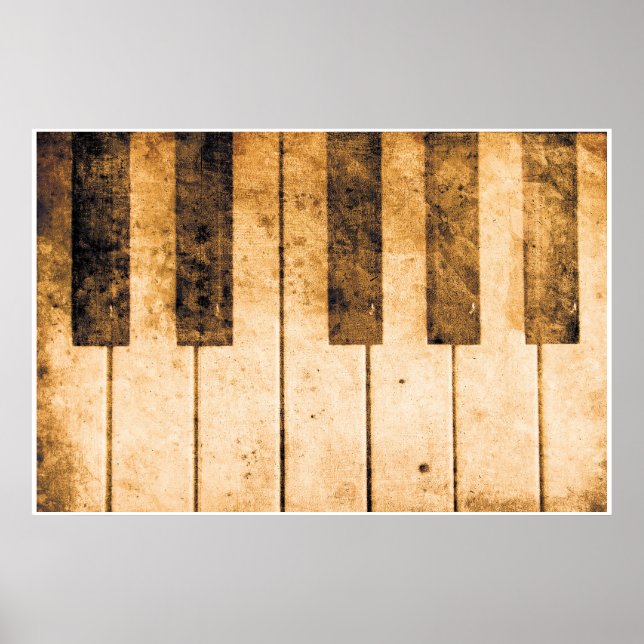 Old Piano Keys Music Art Poster (Front)