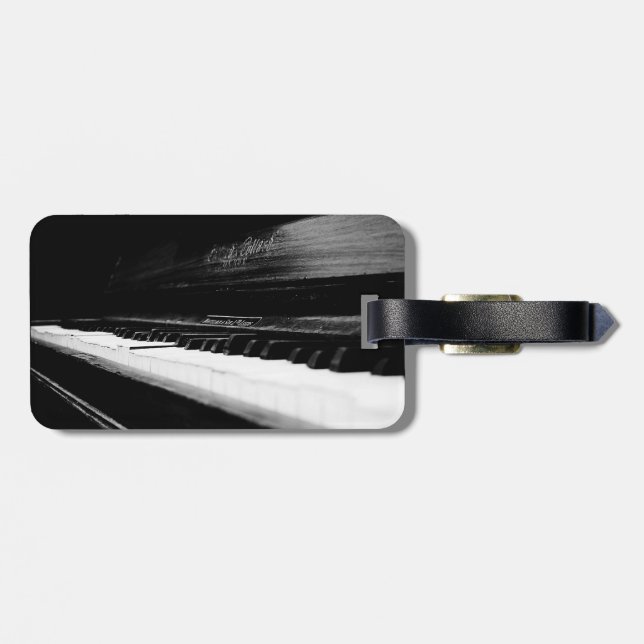Old Piano Luggage Tag (Back Horizontal)