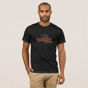 Old Pickup Truck Flower Pattern T-Shirt