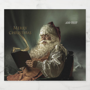 Old picture of Santa Claus magic of the holidays Sparkling Wine Label