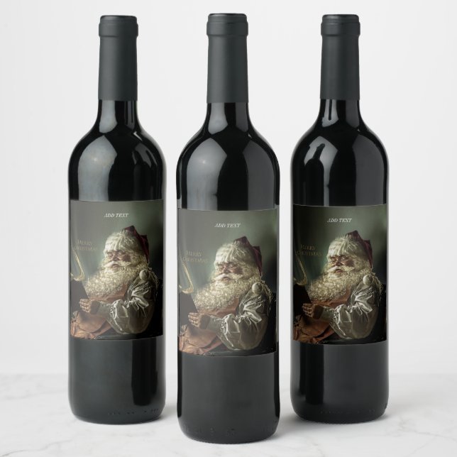 Old picture of Santa Claus magic of the holidays  Wine Label (Bottles)