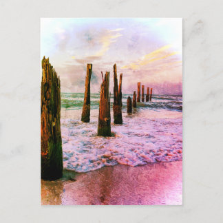 Old Pier Ocean View Postcard