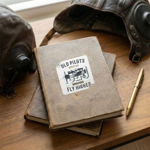 Old Pilots Never Die Square Sticker