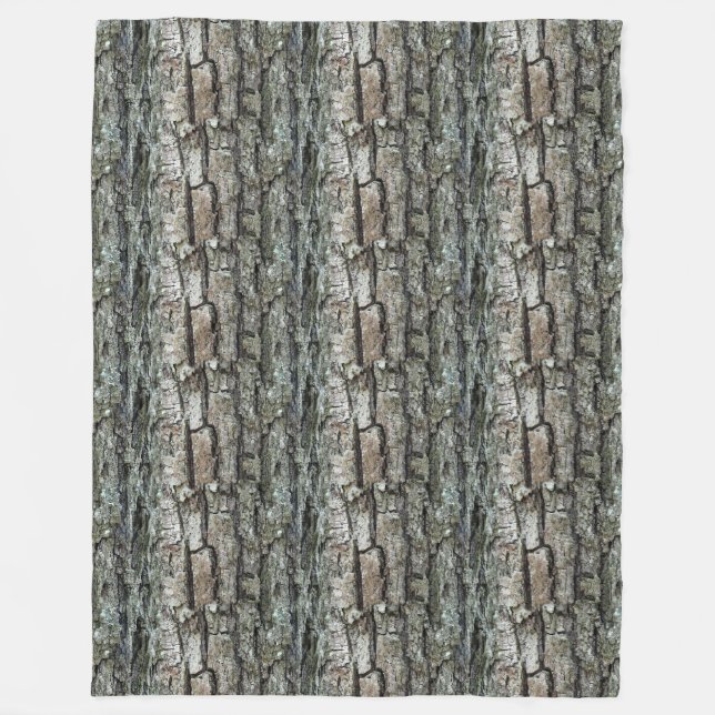 Old Pine Bark Fleece Blanket (Front)