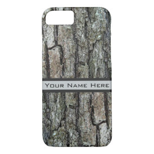 Old Pine Bark with any Colour Name Banner iPhone 8/7 Case