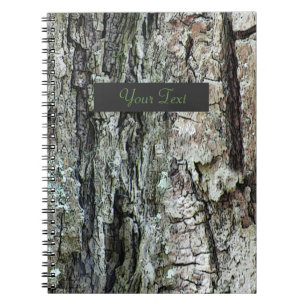 Old Pine Bark with text label Notebook