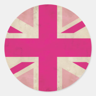 Old Pink Union Jack Sticker