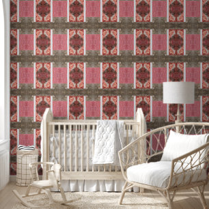 Old pink, white and grey wall medium