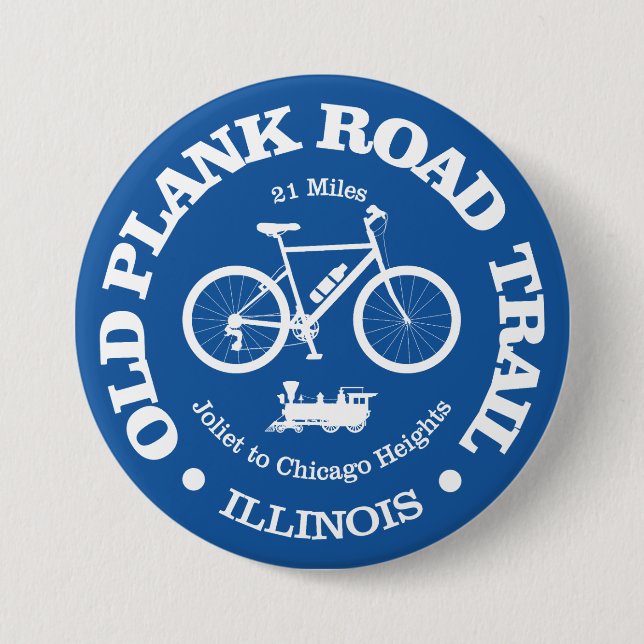 Old Plank Road Trail (cycling) 3 Inch Round Button (Front)