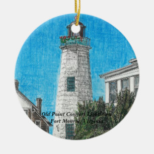 Old Point Comfort Lighthouse Ceramic Ornament