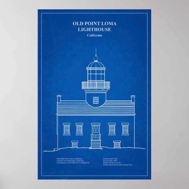 Old Point Loma Lighthouse - California – AD Poster (Front)