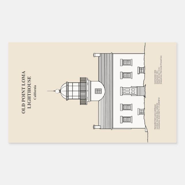 Old Point Loma Lighthouse - California - SBD Sticker (Front)