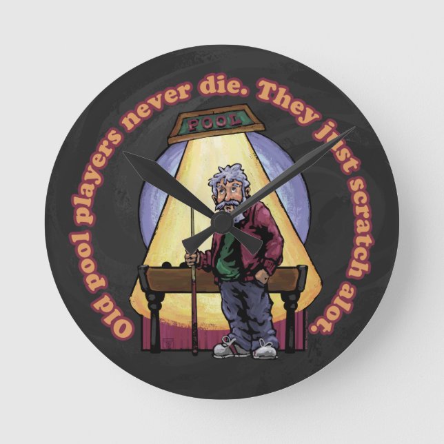 Old Pool Players Round Clock (Front)