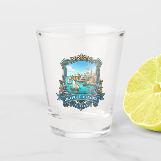 Old Port Eritrea Shot Glass (Front)