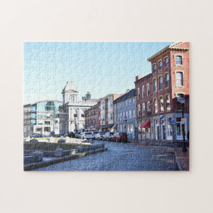 Old Port Portland ME Maine Cobblestone Street Jigsaw Puzzle