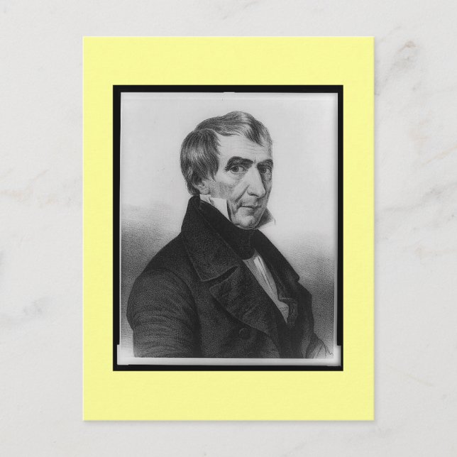 Old portrait, William Henry Harrison Postcard (Front)