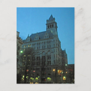 Old Post Office at Night Washington DC Postcard