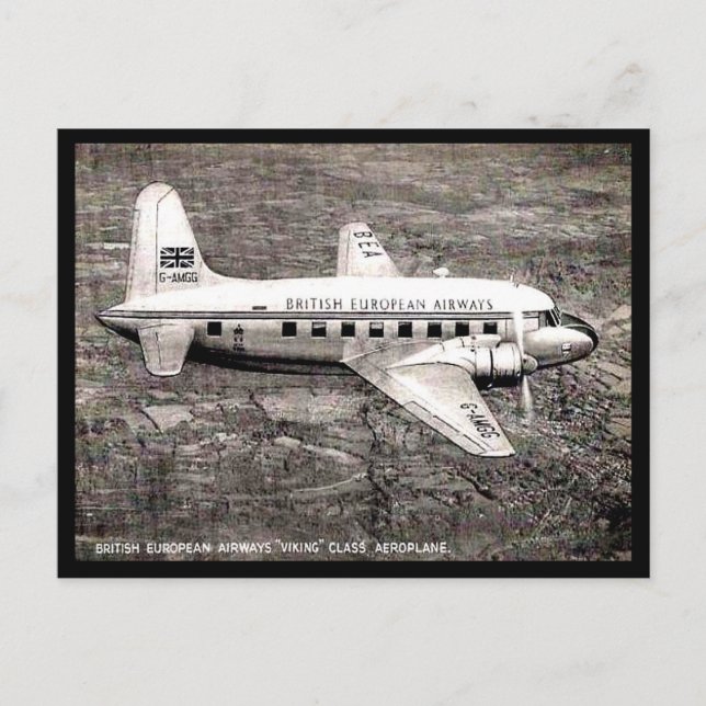 Old Postcard - A BEA "Viking" (Front)