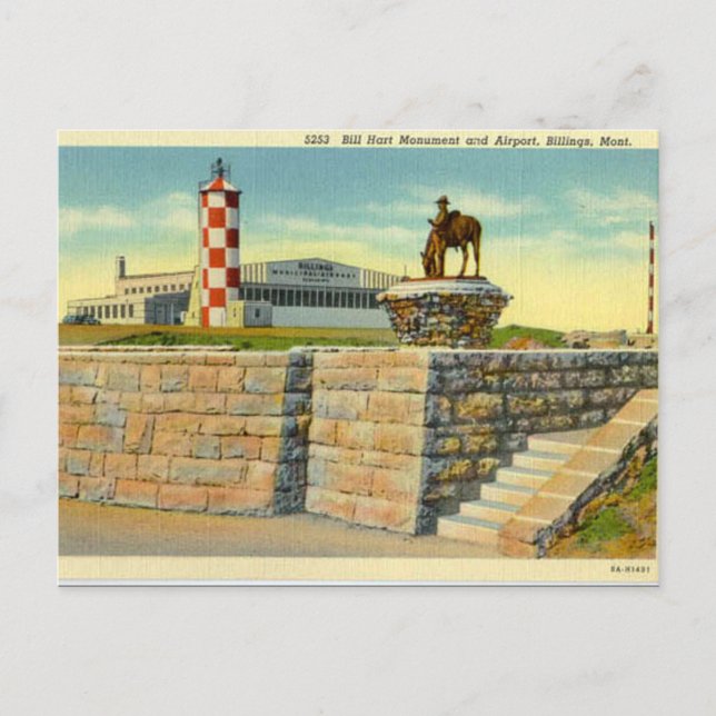Old Postcard - Airport, Billings, Montana (Front)