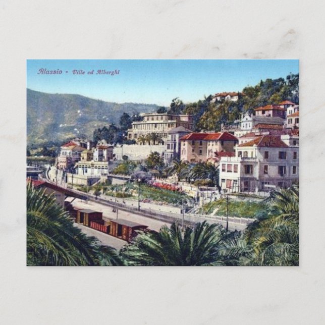 Old Postcard - Alassio, Liguria, Italy (Front)