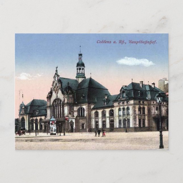 Old Postcard - Bahnhof, Koblenz, Germany (Front)
