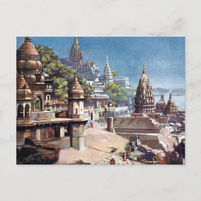 Old Postcard - Benares (Varanasi), India (Front)