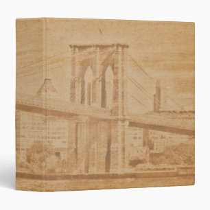 Old Postcard Brooklyn Bridge 1.5" Photo Album Binder