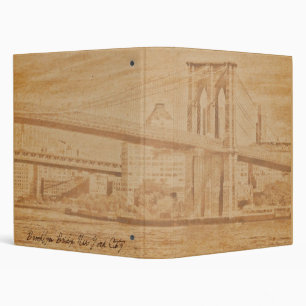 Old Postcard Brooklyn Bridge 1" Photo Album Binder
