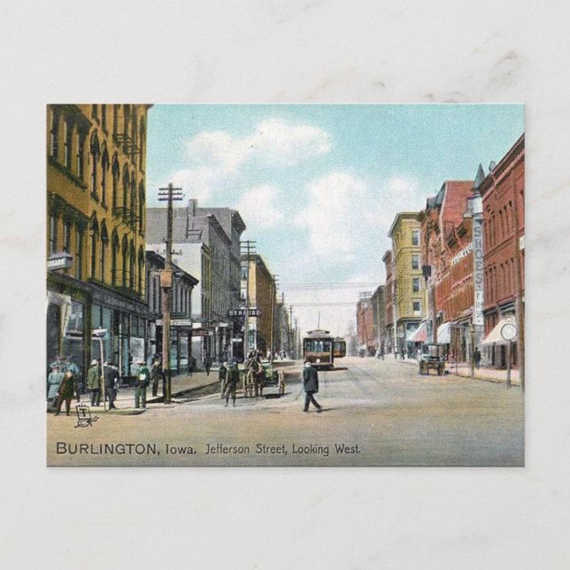 Old Postcard - Burlington, Iowa, USA (Front)