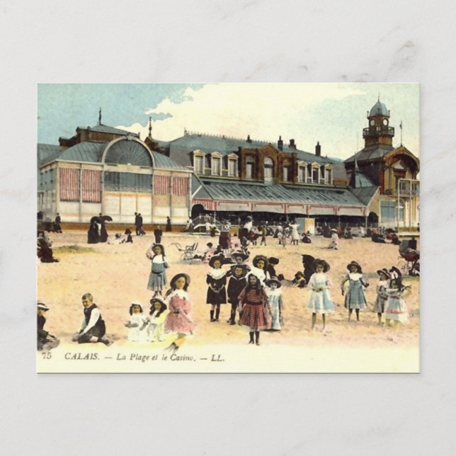 Old Postcard - Calais, Beach & Casino (Front)