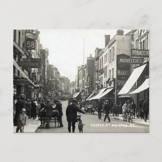 Old Postcard - Castle St, Bristol (Front)