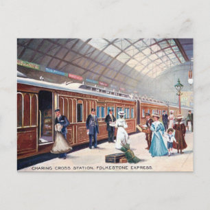 Old Postcard - Charing Cross Station, London