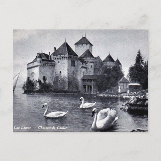 Old Postcard - Château de Chillon, Switzerland (Front)