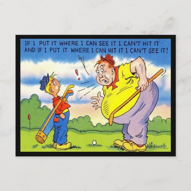 Old Postcard - Comic - Golf (Front)