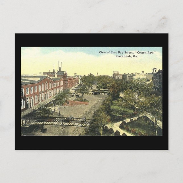 Old Postcard, Cotton Row, Savannah, Georgia Postcard (Front)