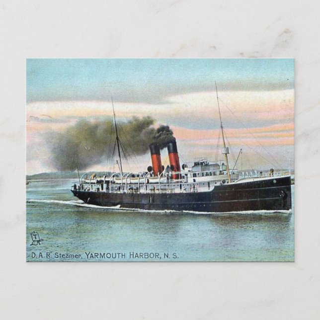 Old Postcard - DAR Steamer, Yarmouth, NS (Front)