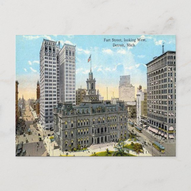 Old Postcard - Detroit, Michigan, USA (Front)
