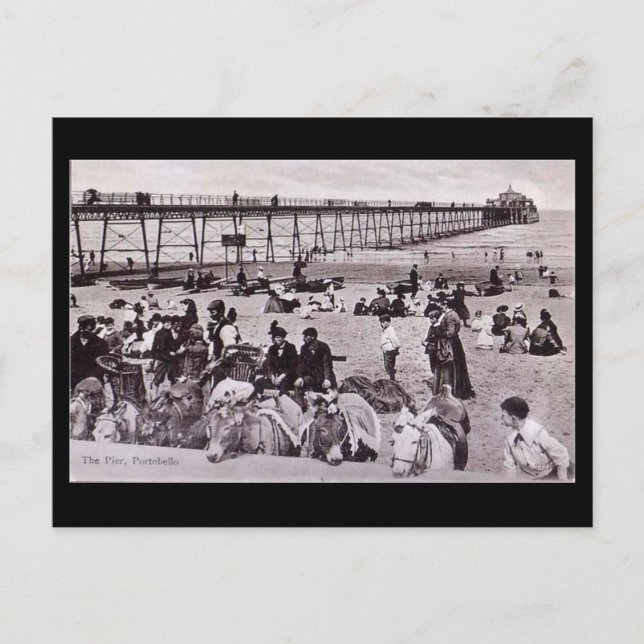 Old Postcard, Edinburgh, Portobello Beach Postcard (Front)