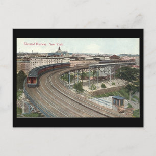 Old Postcard, Elevated Railway, New York City Postcard