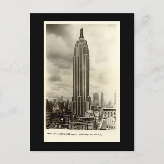 Old Postcard, Empire State Building, New York City Postcard (Front)
