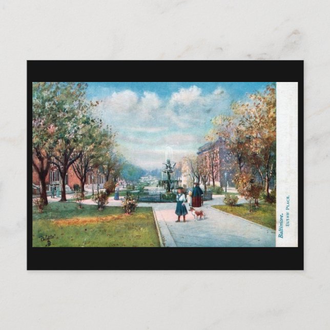 Old Postcard - Eutaw Place, Baltimore, Md (Front)