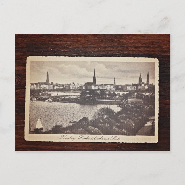 Old postcard from Hamburg, Germany (Front)