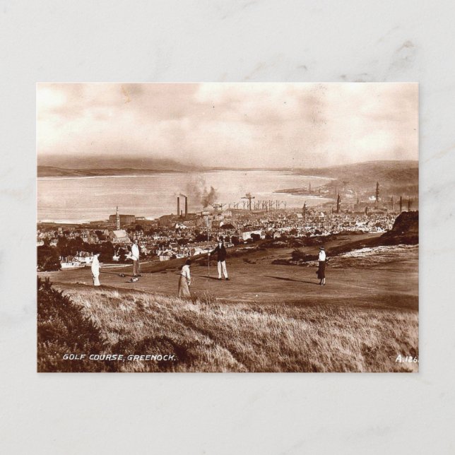 Old Postcard - Golf Course, Greenock, Scotland (Front)