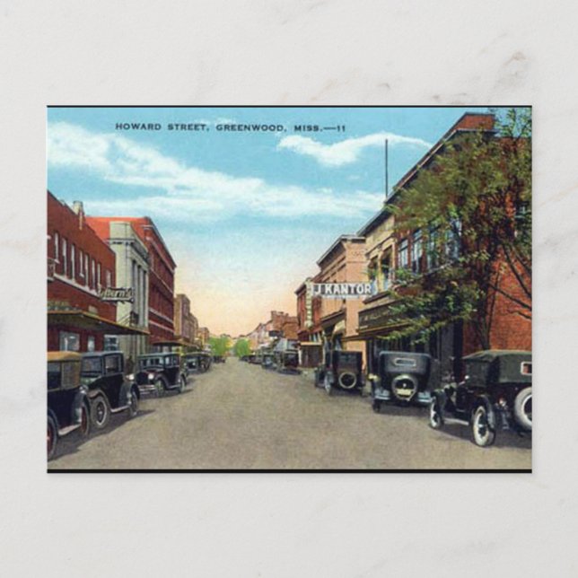 Old Postcard - Greenwood, Mississippi (Front)